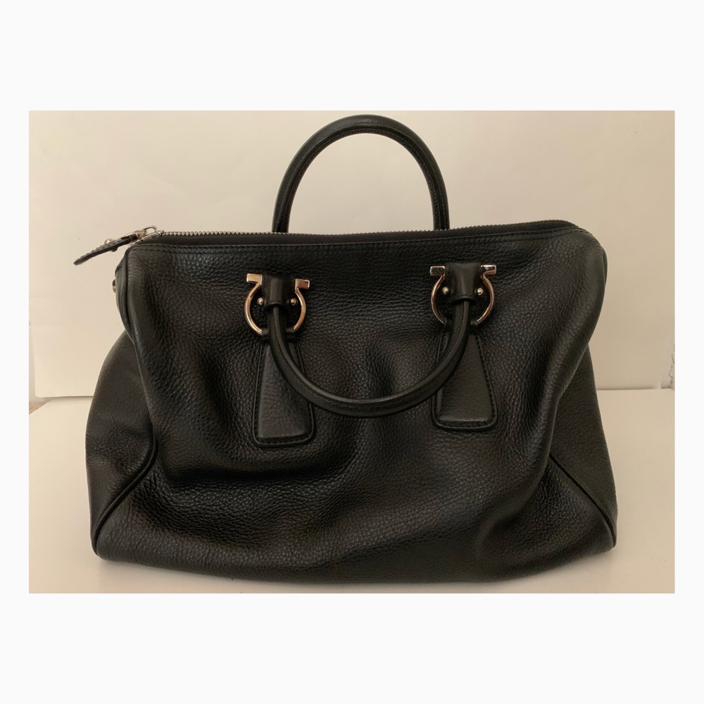 Salvatore Ferragamo Black Leather Bag - AUTHENTIC
